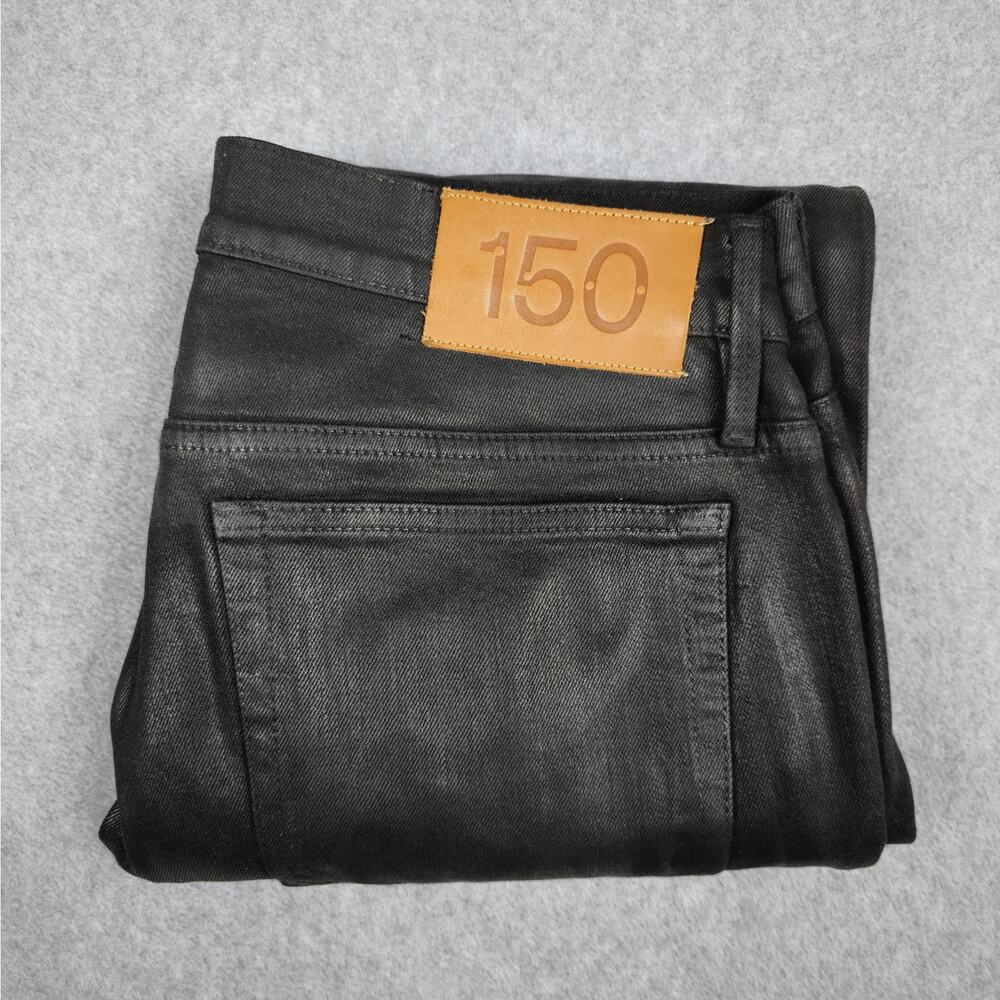 Frame Mens 32 Black Noir Coated L'Homme Skinny Jeans 33x30